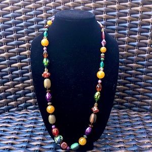 Necklace, TERESA GOODALL, Bone， Resin, Glass Beads, multi color
